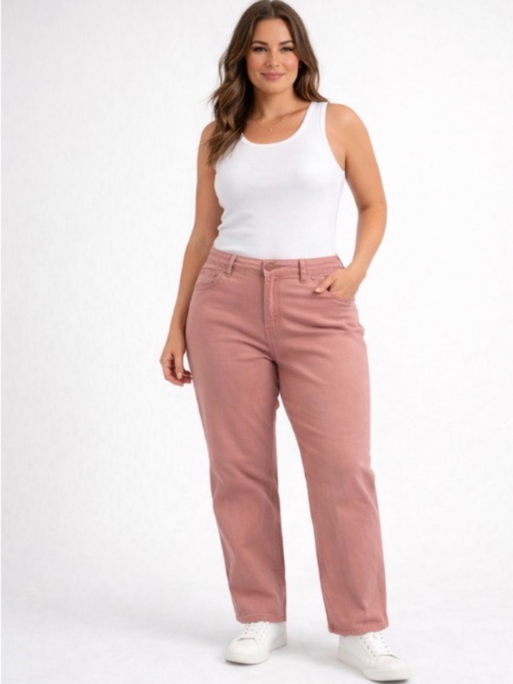 Gloria Vanderbilt Women's Rose Dust Straight-Leg Jeans Size 16